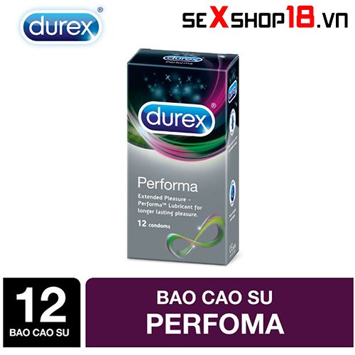 Bao cao su Durex Performa kéo dài thời gian - Chính hãng hộp 12 cái (BCS15) 2 Bao cao su Performa Durex chất lượng tốt