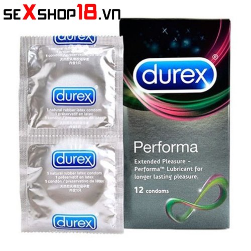 Bao cao su Durex Performa kéo dài thời gian - Chính hãng hộp 12 cái (BCS15) 4 Bao cao su Performa Durex chính hãng giá rẻ
