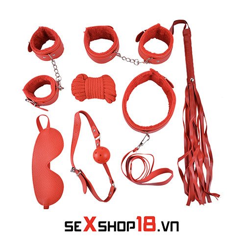 Bộ đồ chơi bằng da đỏ 7 món - Dụng cụ bạo dâm (BD01) 2 Bộ đồ chơi bằng da đỏ 7 món dụng cụ bạo dâm giá tốt tại TPHCM