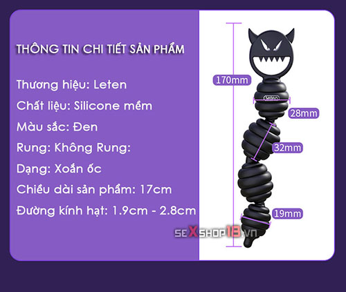 Thông tin chi tiết Dụng cụ kích thích hậu môn Devil Leten