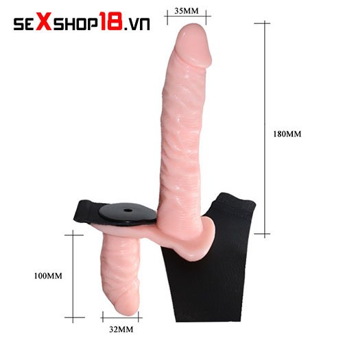 Kích thước dương vật dây đeo đôi có rung cho les-dv13 