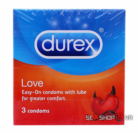 Bao Cao Su Durex Love - Kéo Dài Thời Gian (HỘP 3 CÁI) 3 bao cao su durex gia re