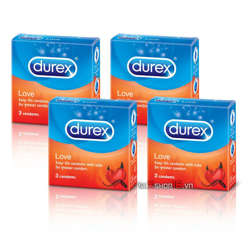Bao Cao Su Durex Love - Kéo Dài Thời Gian (HỘP 3 CÁI) 2 bao cao su durex love
