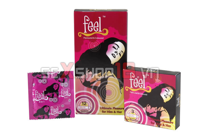 Bao Cao Su Feel 4 in 1 Kéo Dài Quan Hệ (Hộp 12 Cái) 3 bao cao su feel 4 in 1 mua o dau