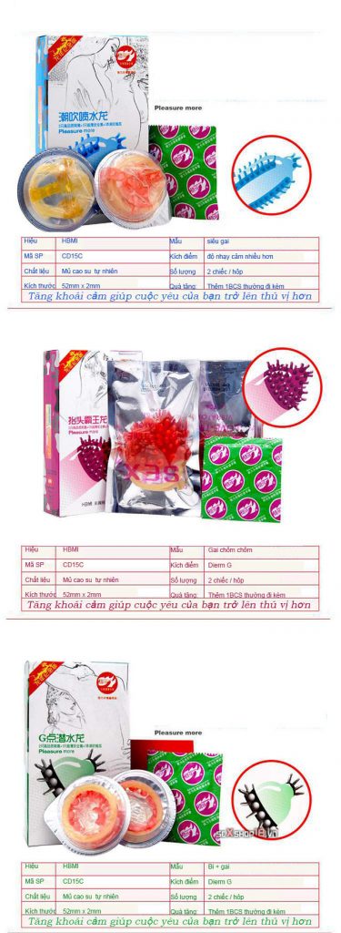 Bao Cao Su Gai Râu Bi Đầu Dương Vật (CD22A) 7 bao cao su gai rau cho nam
