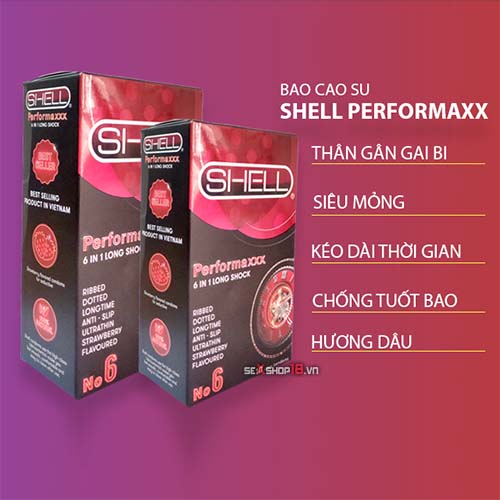 Bao Cao Su Shell Premeum 6 Trong 1 Hương Dâu (hộp 10 cái) 2 bao cao su shell premeum