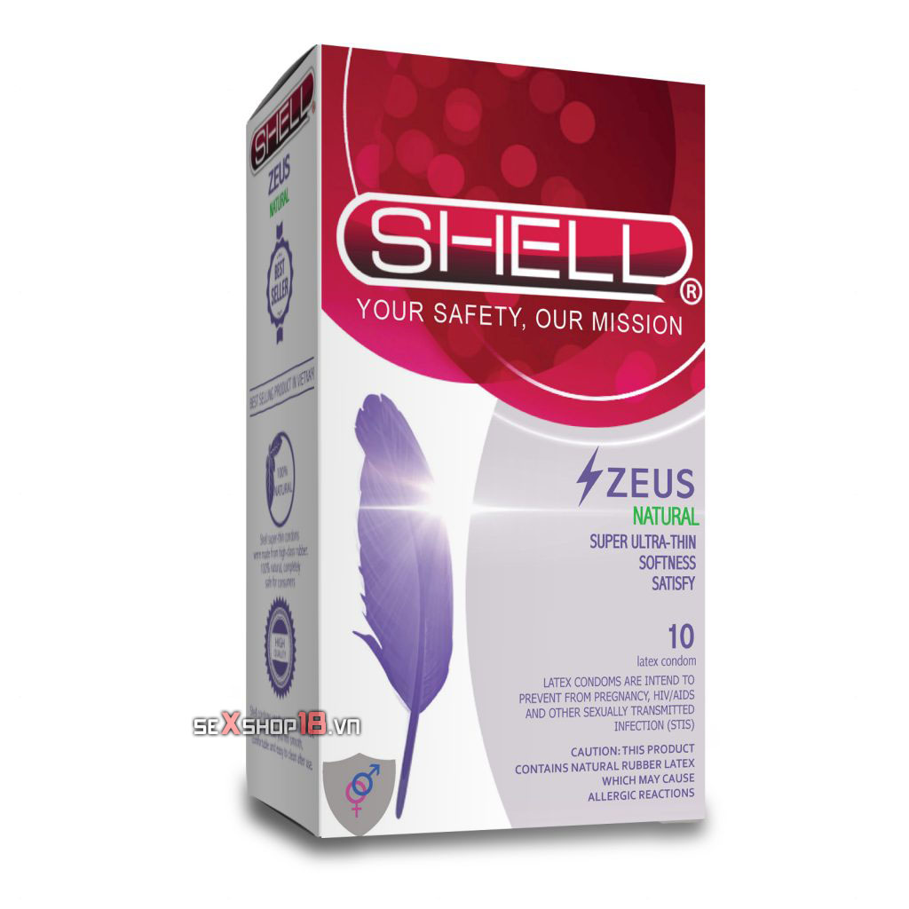 Bao cao su gân sọc Shell Zeus mua o dau