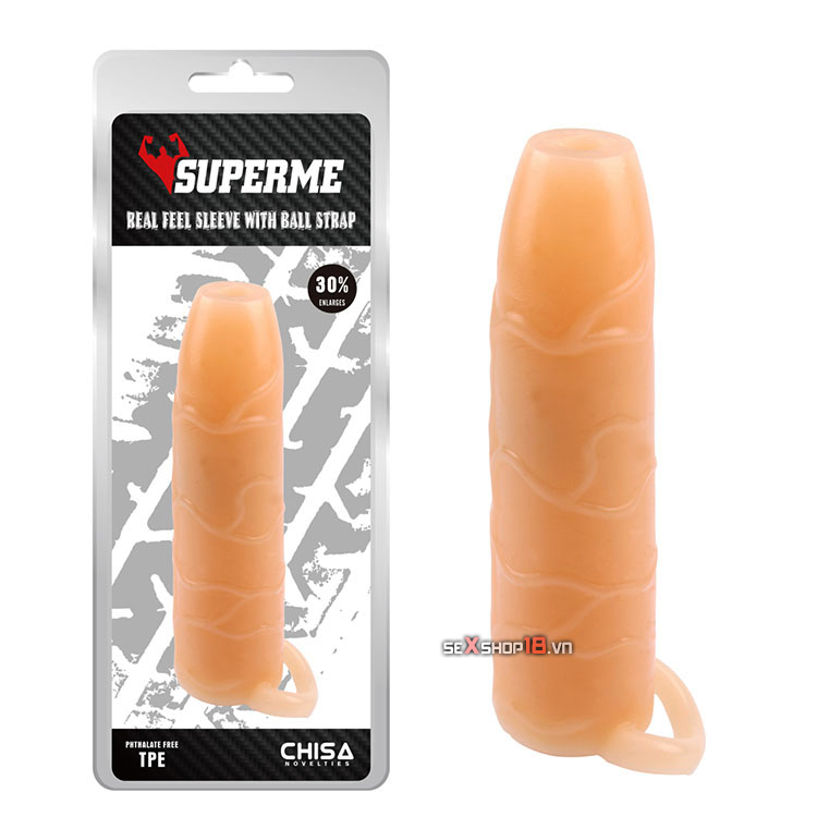 Bao đôn dương vật Superme hở đầu có quai đeo chính hãng chisa