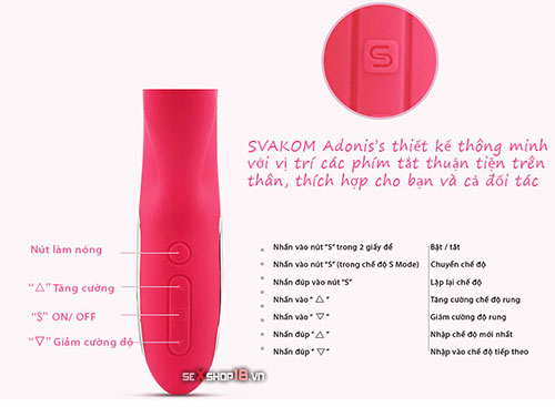 Máy Mát Xa Điểm G Svakom Adonis Điều Chỉnh Nhiệt Độ (SK89G) 8 duong vat gia silicon