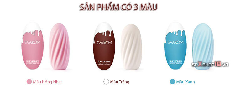 Trứng silicone cho nam thủ dâm Svakom Hedy USA có 3 màu hồng xanh và nâu