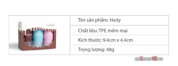 Thông tin chi tiết Trứng silicone cho nam thủ dâm Svakom Hedy USA
