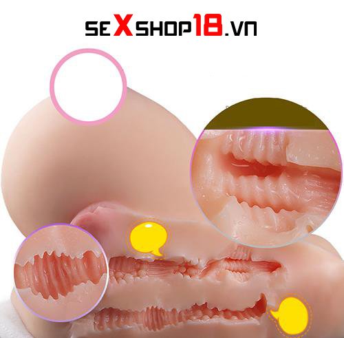 Ngực giả kết hợp lỗ âm đạo chống thấm nước cực tốt nên bạn có thể thụt rửa bên trong thoải mái