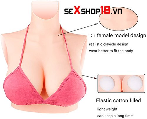 Ngực giả silicone full cổ NY19N cao cấp cho nữ gợi cảm hơn