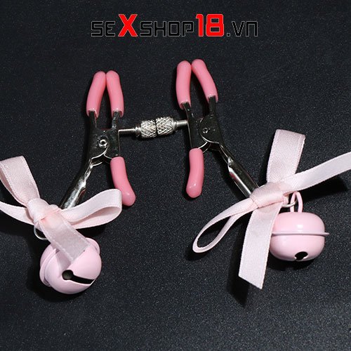 Bộ kẹp vú kèm chuông đính nơ dễ thương (BZ09E) 8 Bộ kẹp vú kèm chuông đính nơ dễ thương giá bao nhiêu