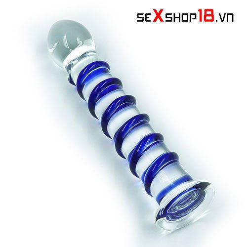 Dương vật giả thủy tinh có vân xoắn (DV52T) 4 Dương vật giả thủy tinh có vân xoắn giá rẻ