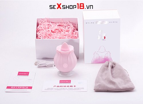 Máy rung liếm âm vật hình hoa hồng OMYSKY chính hãng