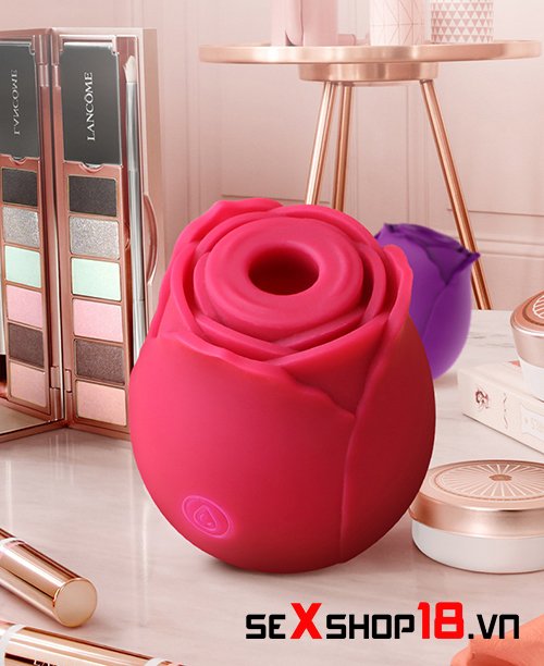 Máy rung liếm âm vật hình hoa hồng OMYSKY màu hồng đỏ