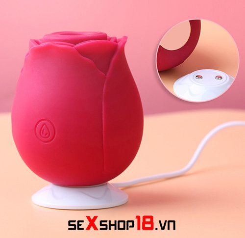 Máy rung liếm âm vật hình hoa hồng OMYSKY sạc từ tính tiện lợi