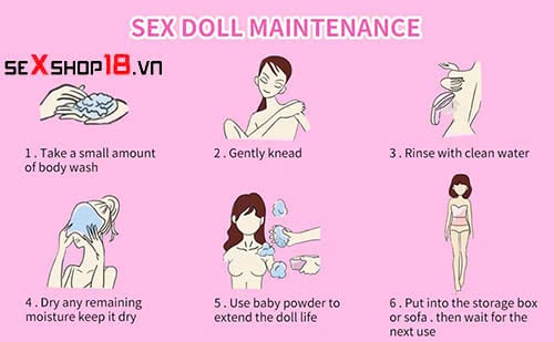Hướng dẫn làm sạch búp bê tình dục đúng cách và an toàn 4 Các bước làm sạch búp bê tình dục đúng cách