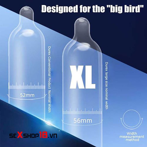 Bao cao su Durex Extra Large XL size lớn (XL12) giá ao nhiêu