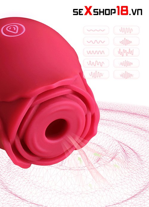 Máy rung liếm âm vật hình hoa hồng OMYSKY 10 chế độ bú mút