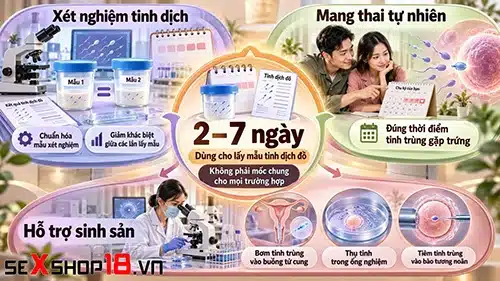 Chồng nên để dành tinh trùng trong bao lâu để dễ thụ thai? 4 Chồng nên để dành tinh trùng trong bao lâu khi làm tinh dịch