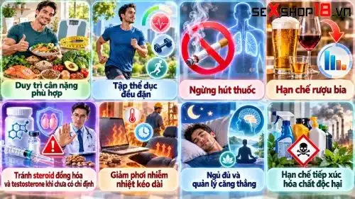 8 Cách tăng số lượng tinh trùng trong mỗi lần xuất tinh 2 Cách tăng số lượng tinh trùng trong mỗi lần xuất tinh bằng lối sống lành mạnh