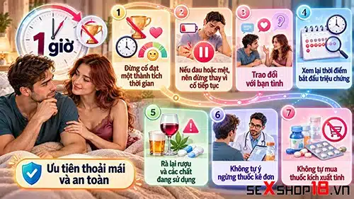 Quan hệ 1 tiếng mới ra có sao không? Khi nào cần quan tâm? 6 Quan hệ 1 tiếng mới ra có sao không và cách khắc phục