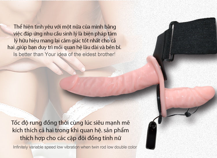 dương vật có dây đeo 2 đầu cho Les