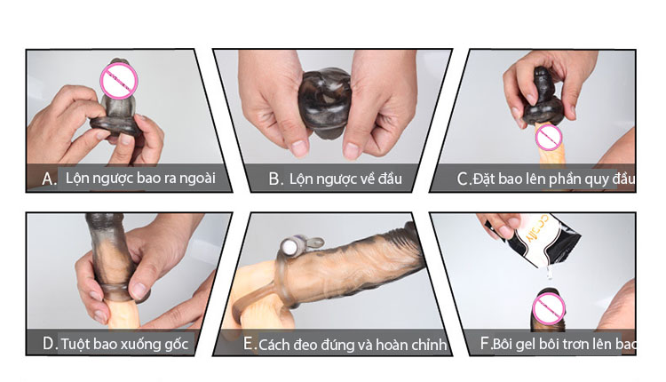 Bao đôn quai đeo có rung làm to dương vật (BDV08) 7 hướng dẫn sử dụng bao đôn